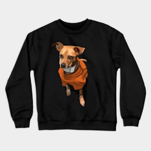 dog in orange-vector art Crewneck Sweatshirt